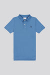 Boys Pique Polo Shirt in Blue Horizon