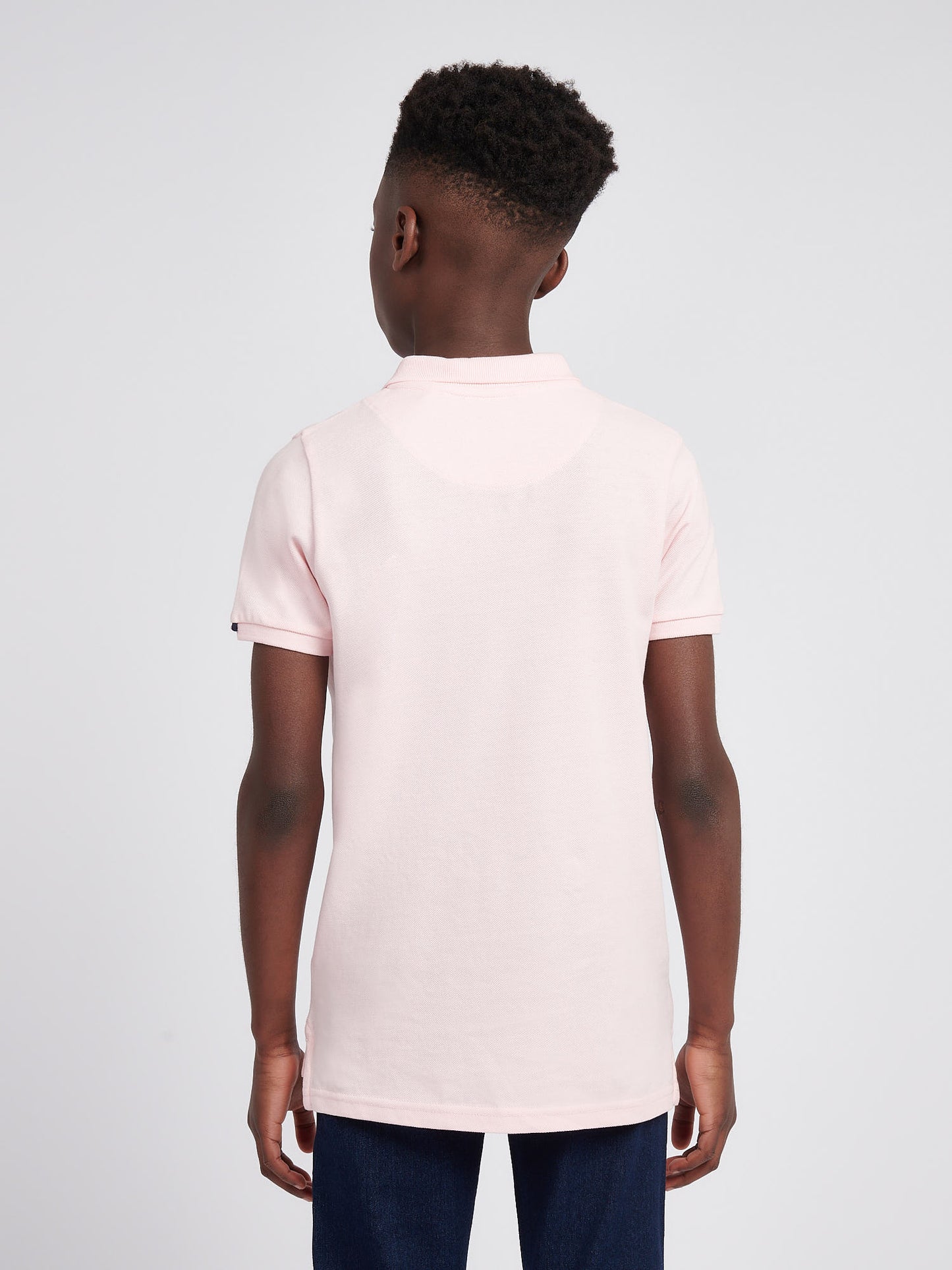 Boys Double Horsemen Polo Shirt in Tickled Pink