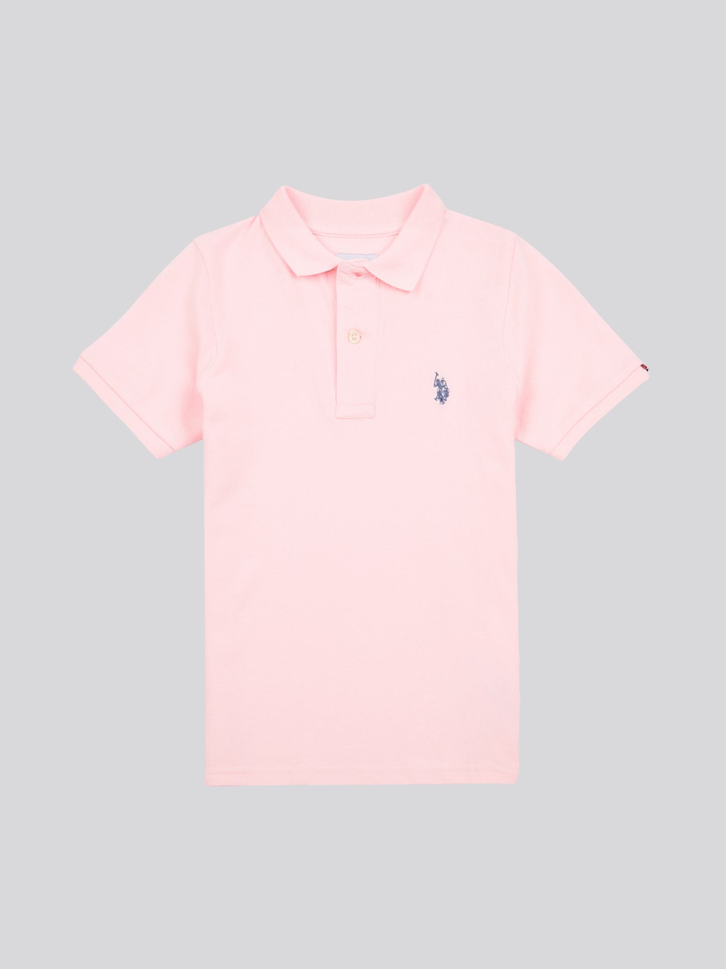 Boys Double Horsemen Polo Shirt in Tickled Pink