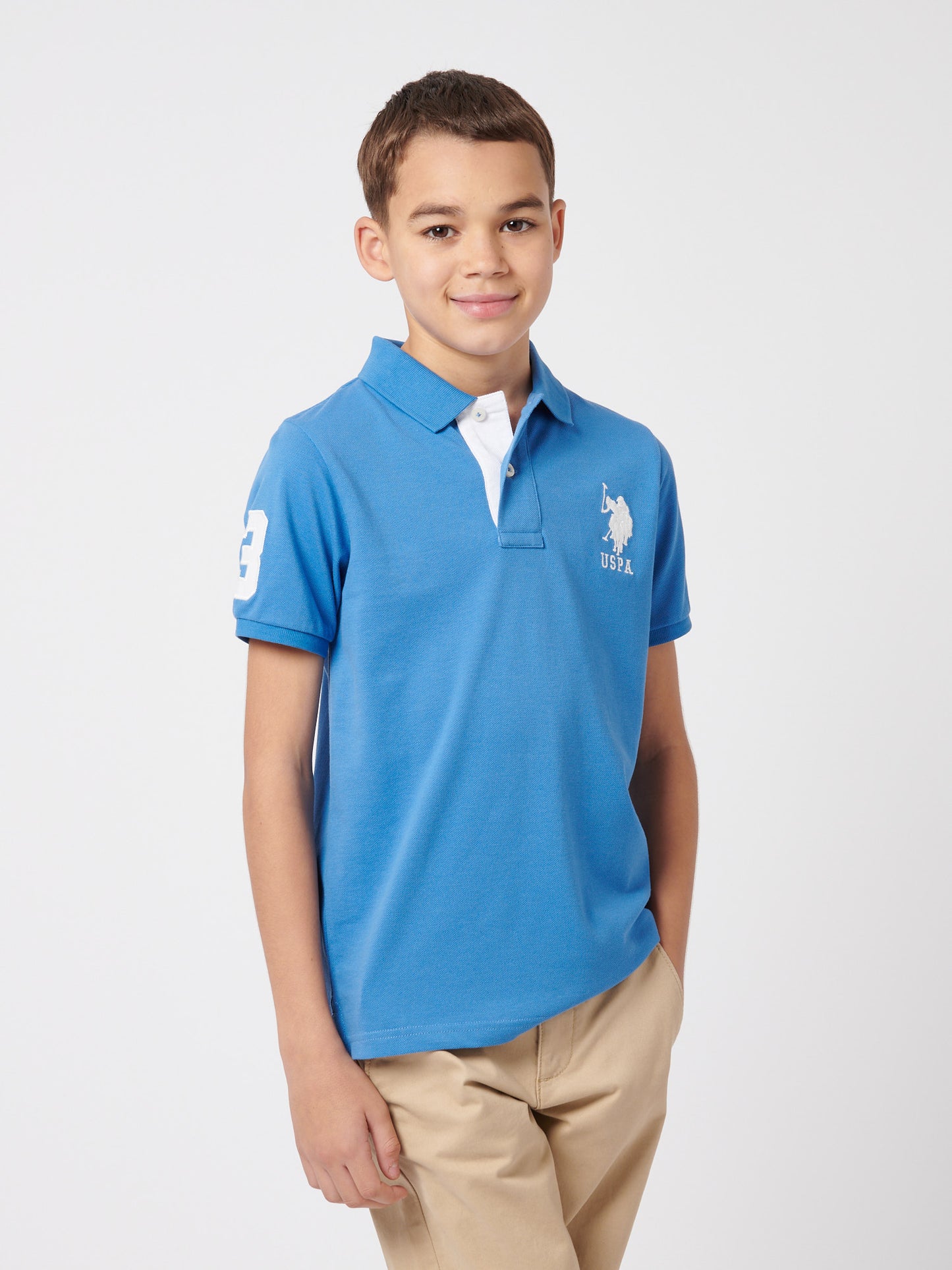 Boys Player 3 Polo Shirt in Campanula