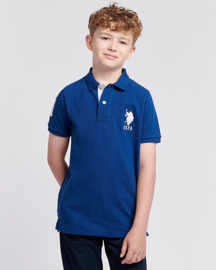 Boys Player 3 Polo Shirt in Navy Peony