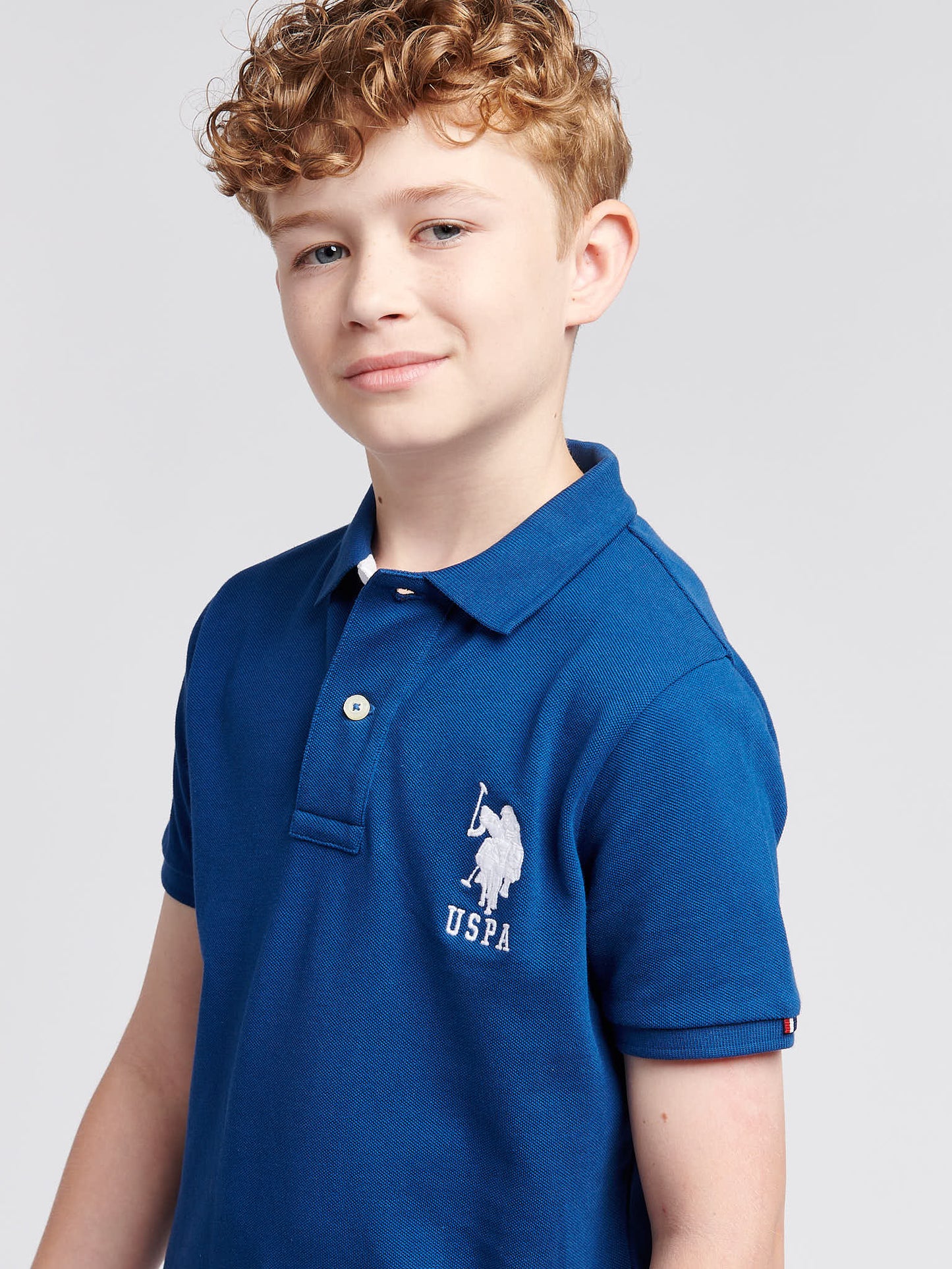 Boys Player 3 Polo Shirt in Navy Peony