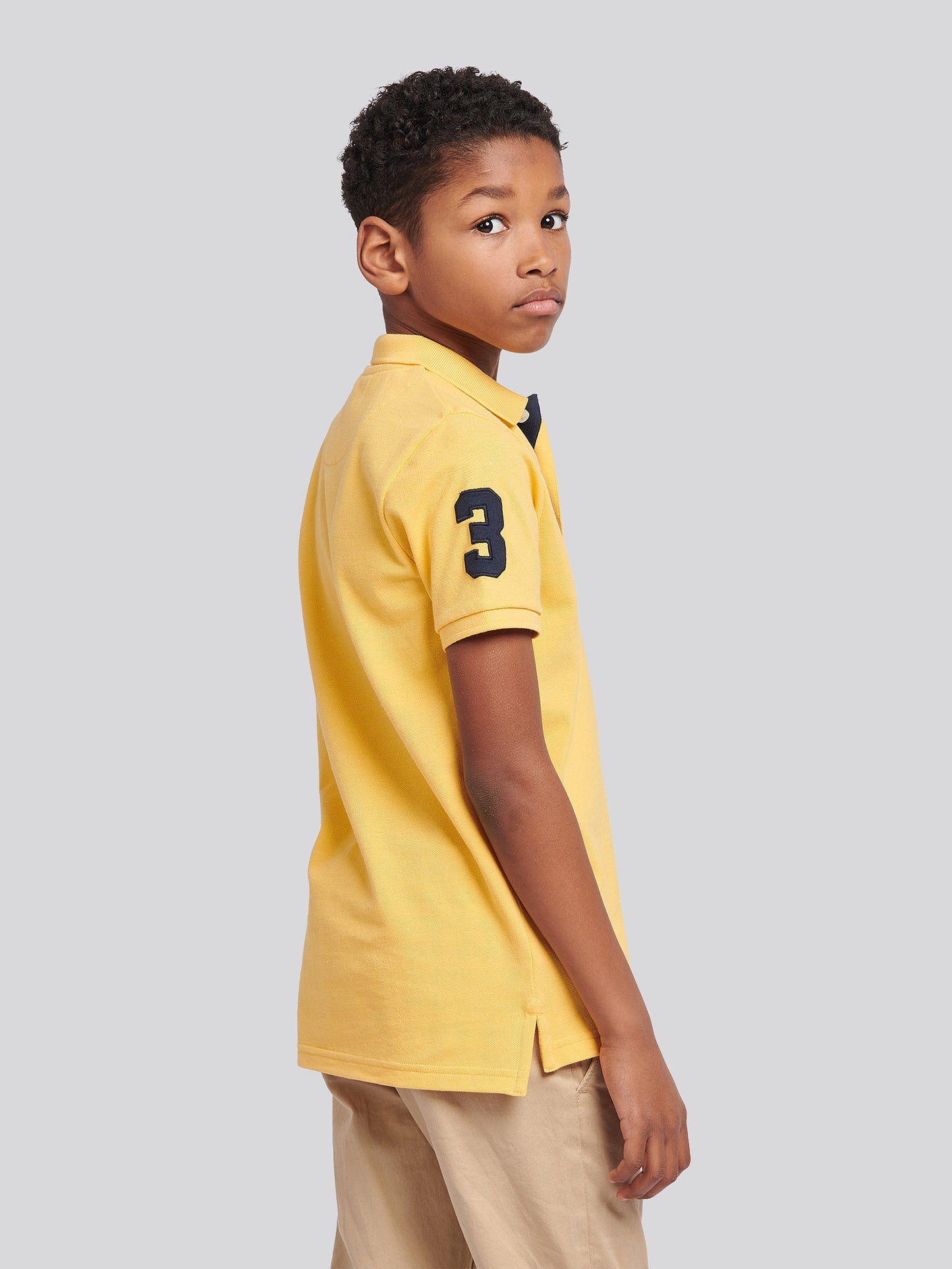 Boys Player 3 Polo Shirt in Sunset Gold
