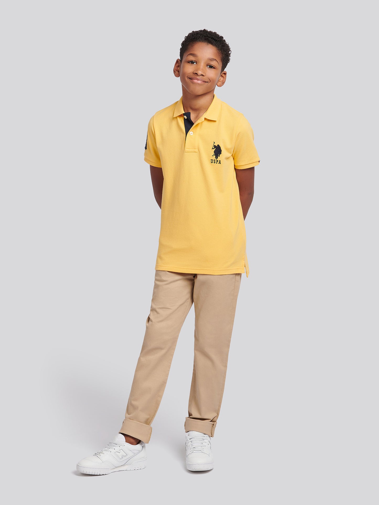Boys Player 3 Polo Shirt in Sunset Gold