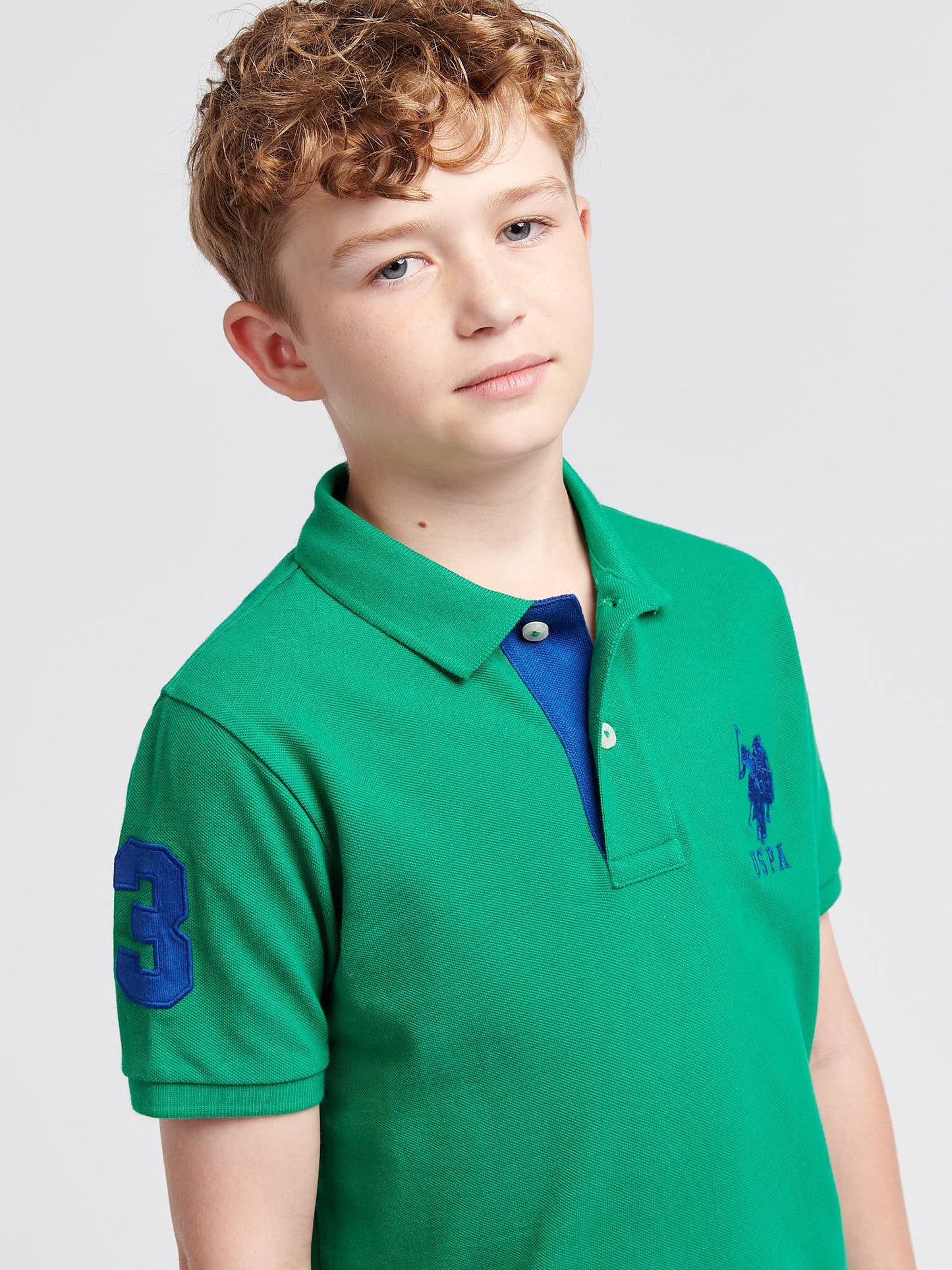 Boys Player 3 Polo Shirt in Lush Meadow
