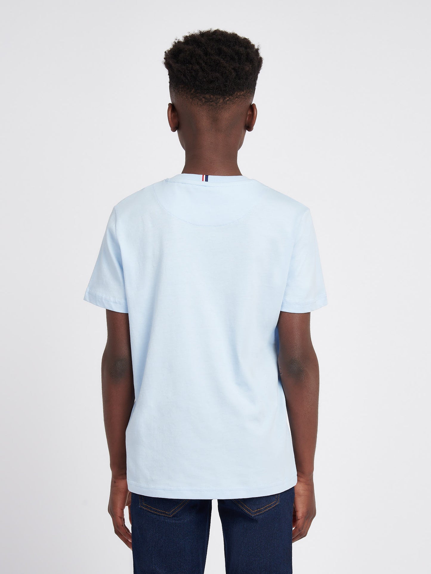 Boys Double Horsemen T- Shirt in Chambray Blue