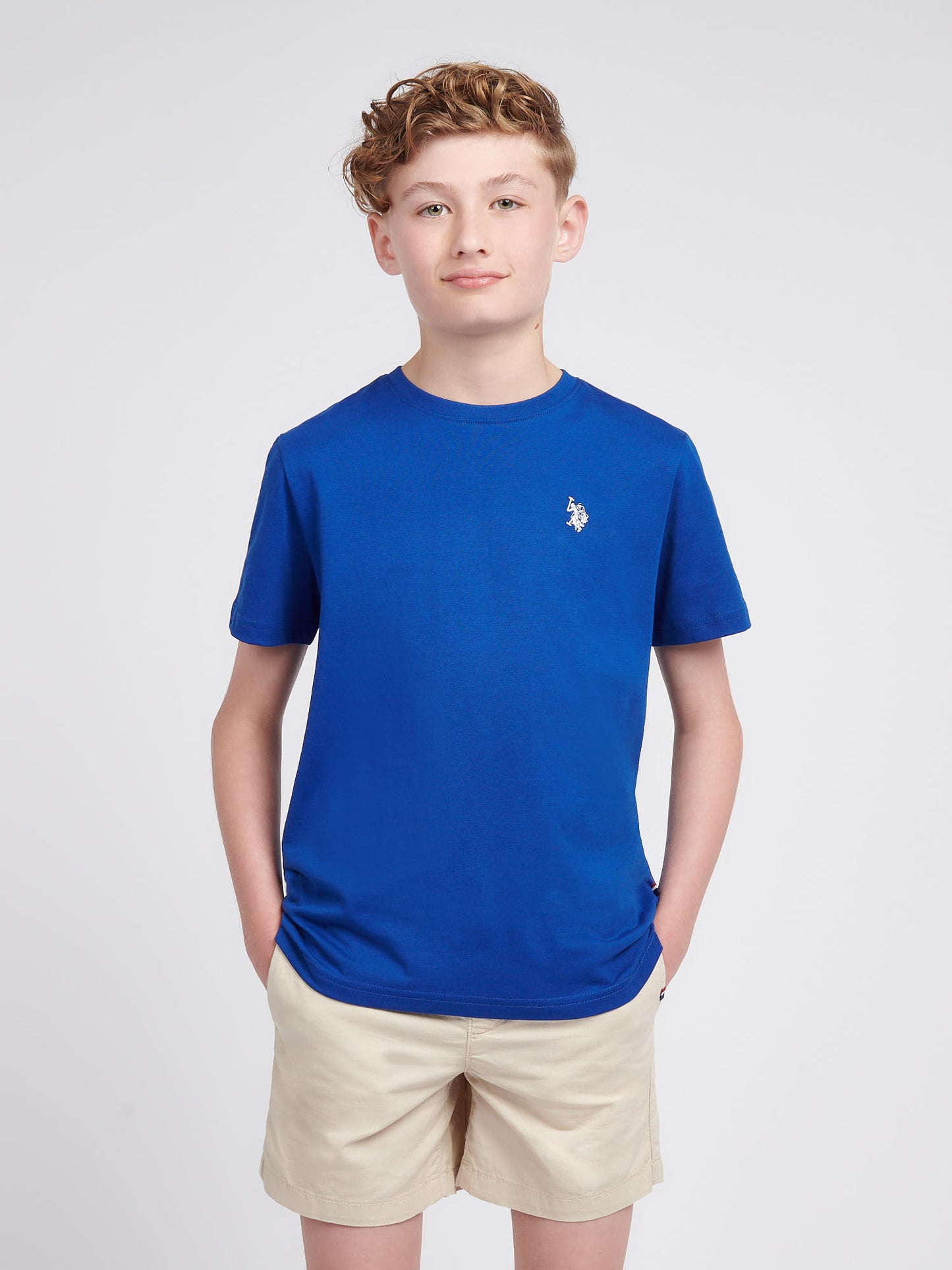 Boys Double Horsemen T- Shirt in Sodalite Blue