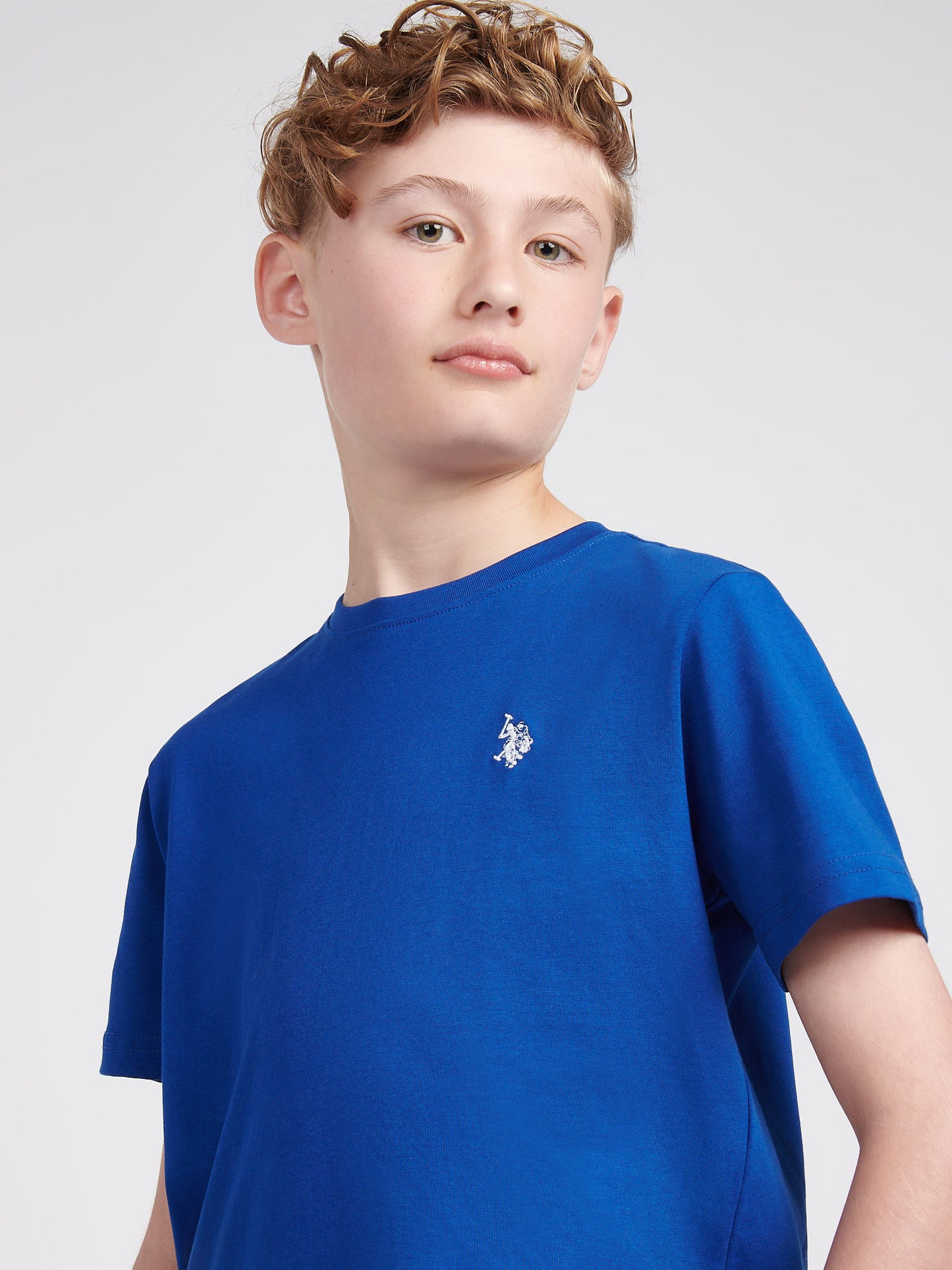 Boys Double Horsemen T- Shirt in Sodalite Blue