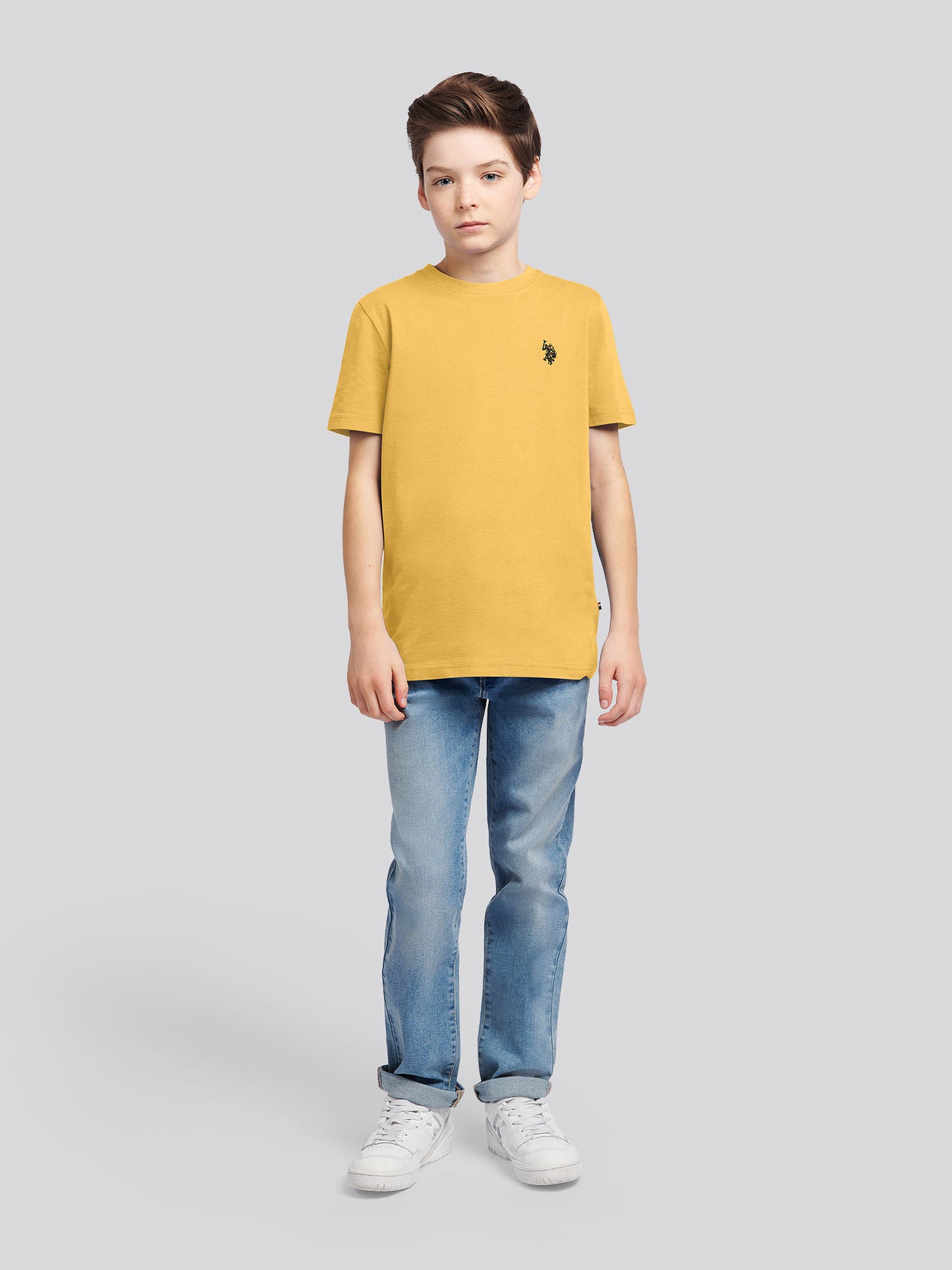 Boys Double Horsemen T- Shirt in Sunset Gold