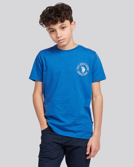Boys Circle Print T-Shirt in Deja Vu Blue