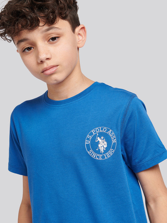 Boys Circle Print T-Shirt in Deja Vu Blue