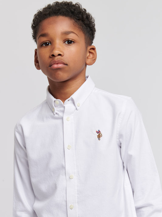 Boys Oxford Shirt in Bright White