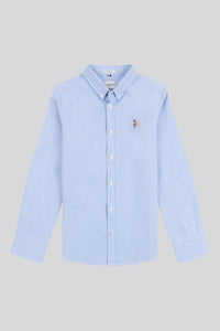 Boys Peached Oxford Shirt in Blue Yonder