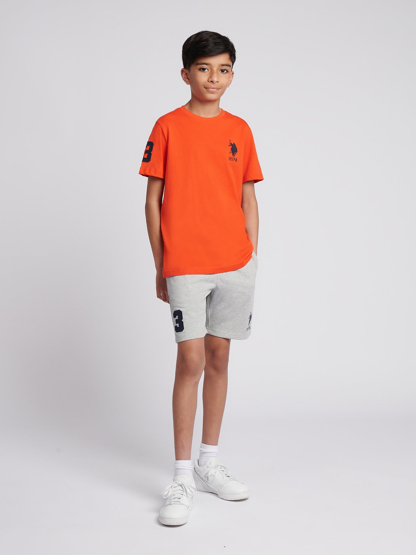 Boys Player 3 T-Shirt in Tangerine Tango