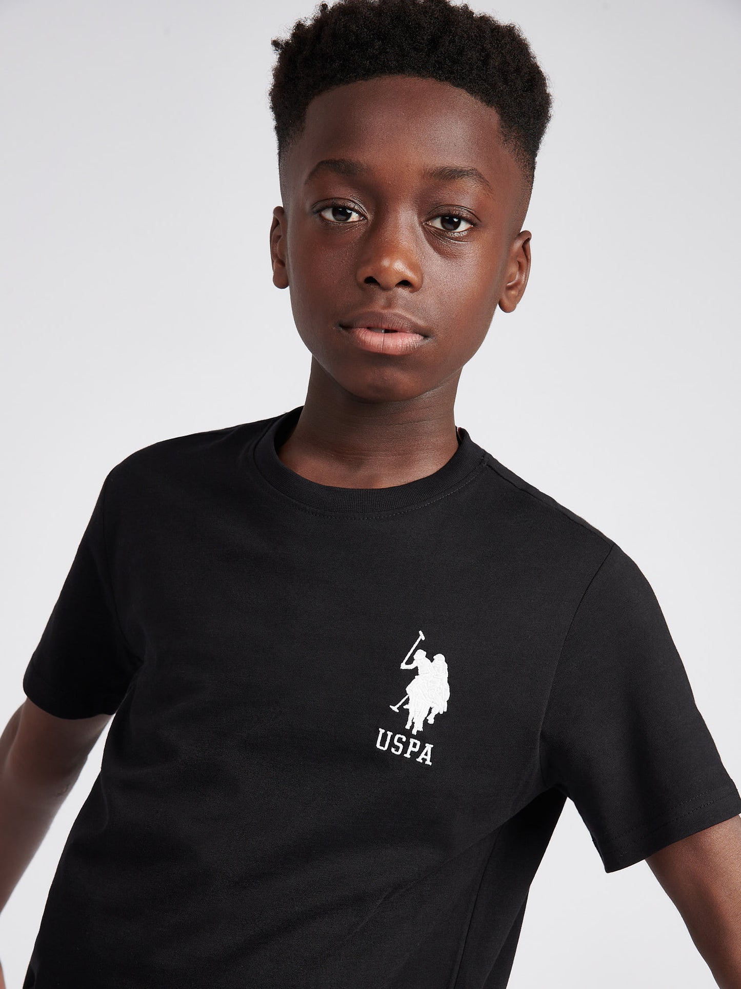 Boys Player 3 T-Shirt in Black Bright White DHM