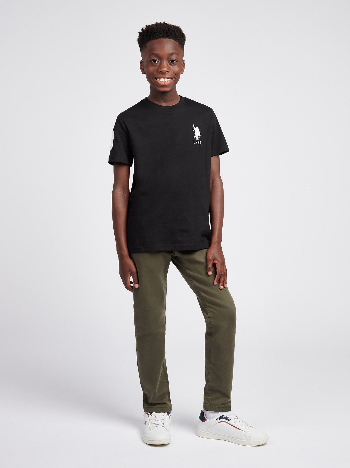 Boys Player 3 T-Shirt in Black Bright White DHM