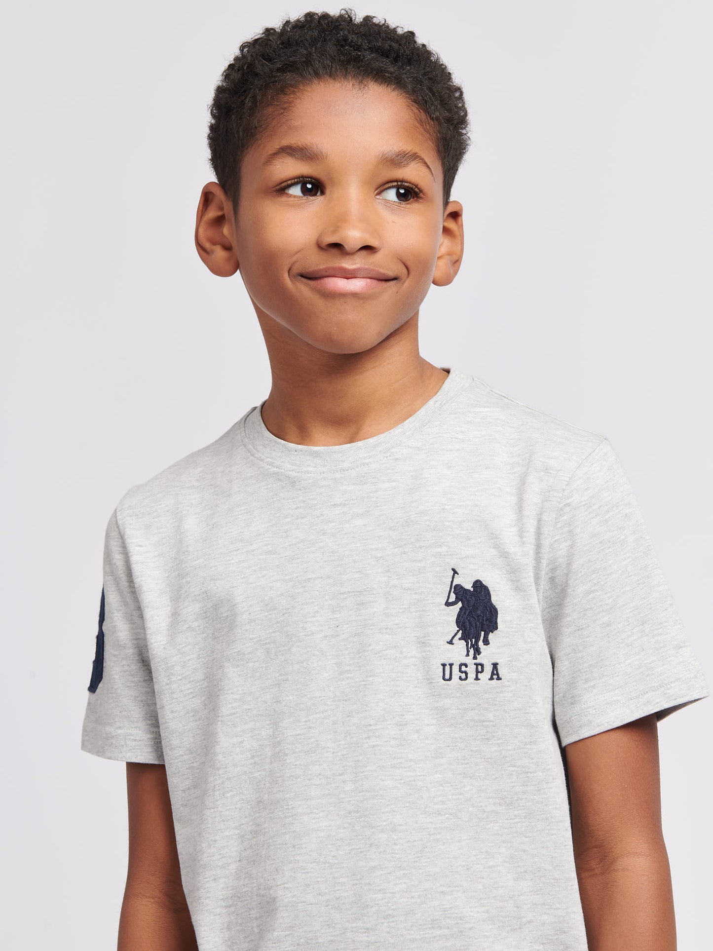 Boys Player 3 T-Shirt in Mid Grey Marl