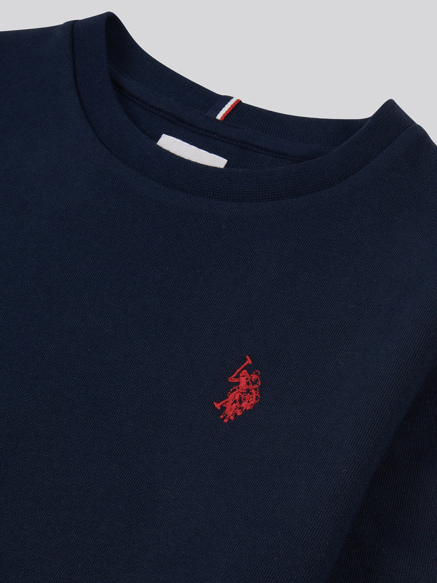 Boys Double Horsemen Crew in Dark Sapphire Navy / Haute Red DHM