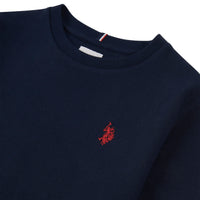 Boys Double Horsemen Sweatshirt in Dark Sapphire Navy / Haute Red DHM