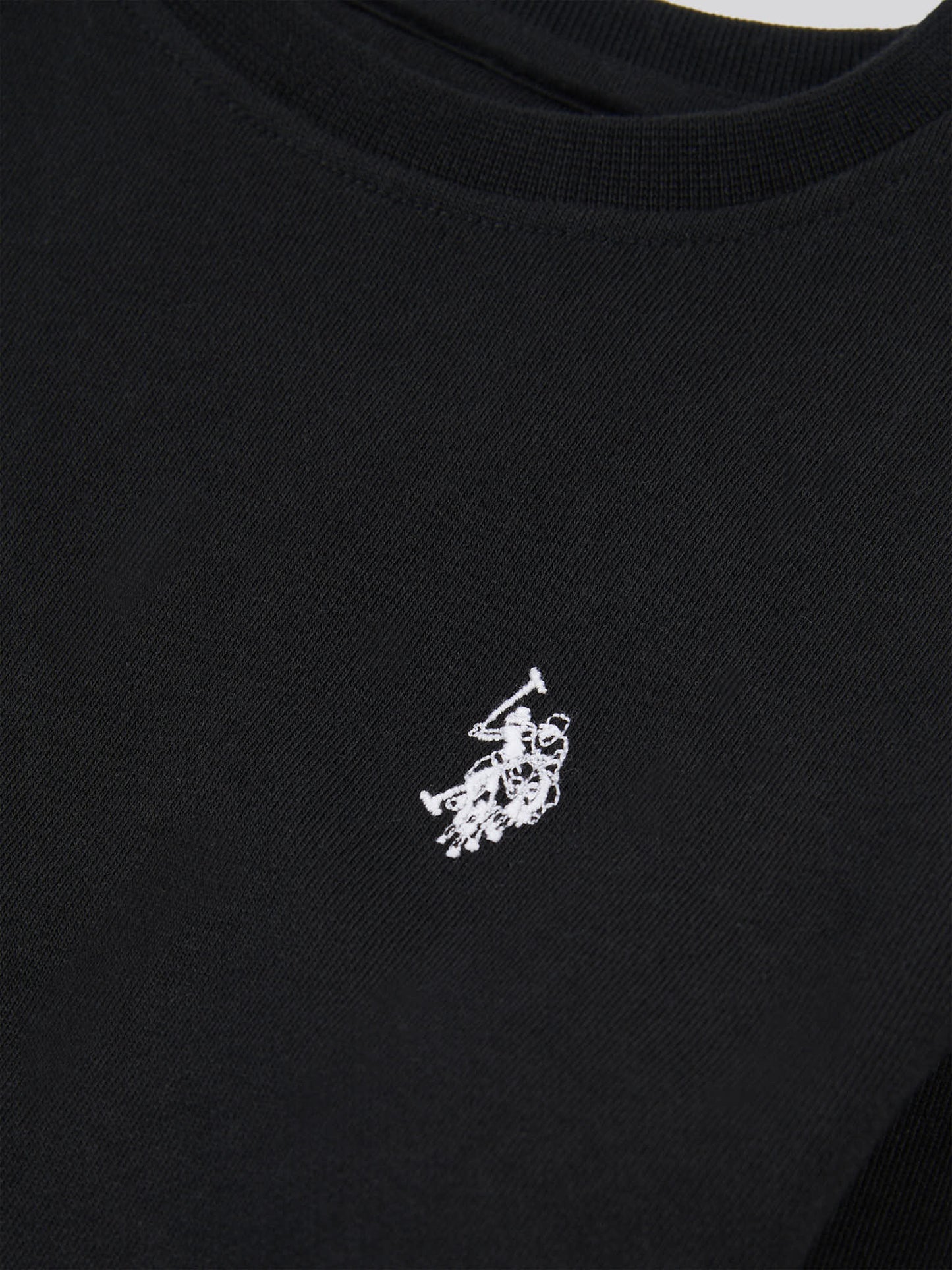 Boys Double Horsemen Crew in Black Bright White DHM