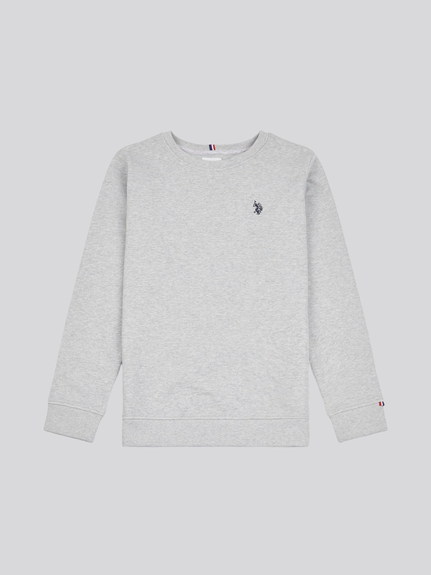 Boys Double Horsemen Crew in Mid Grey Marl