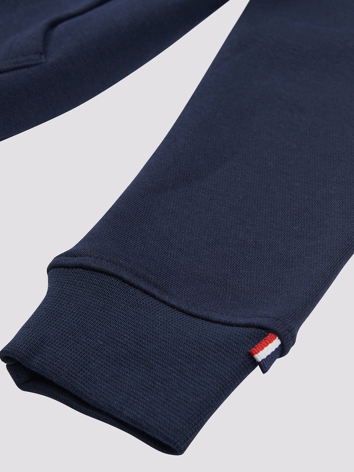 Boys Double Horsemen Brush Back Hoodie in Dark Sapphire Navy / Haute Red DHM