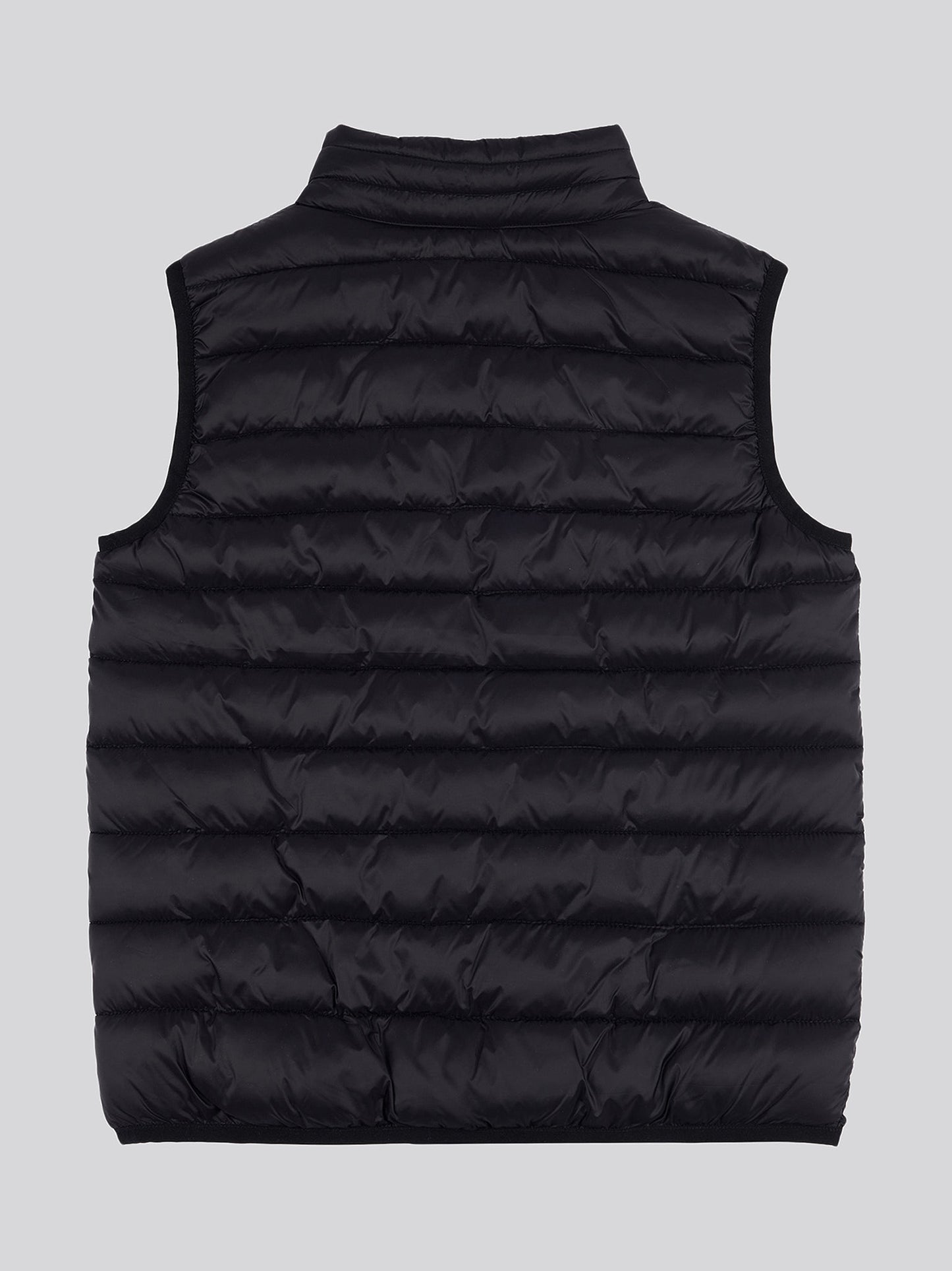 Boys Bound Quilted Gilet in Black Bright White DHM