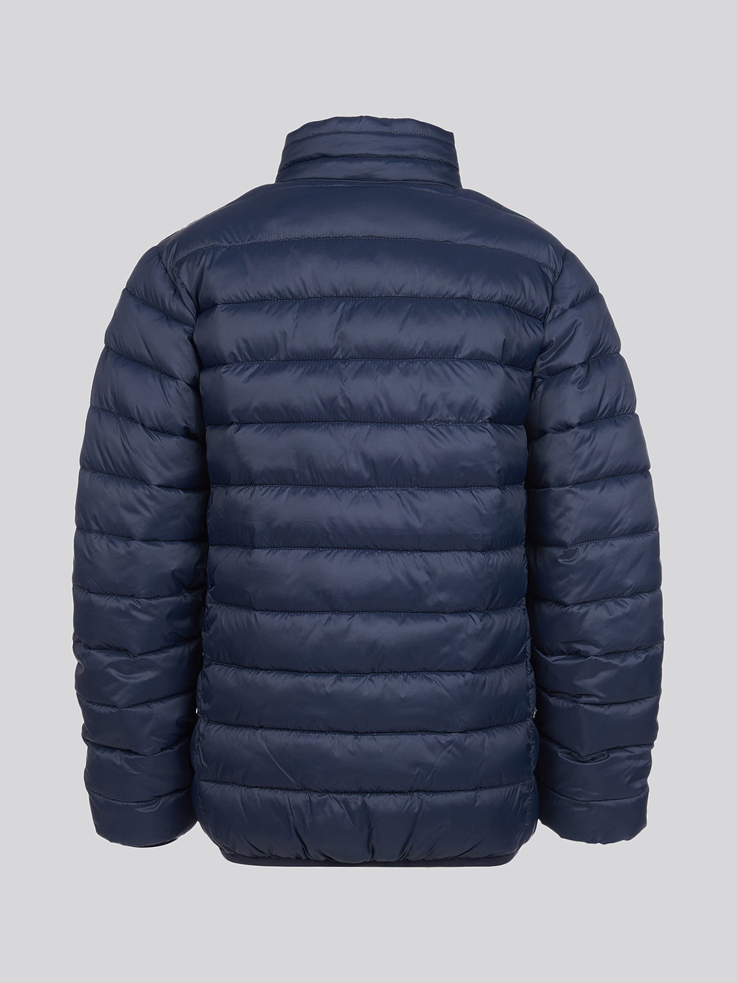 Boys Lightweight Bound Quilted Jacket in Dark Sapphire Navy / Haute Red DHM
