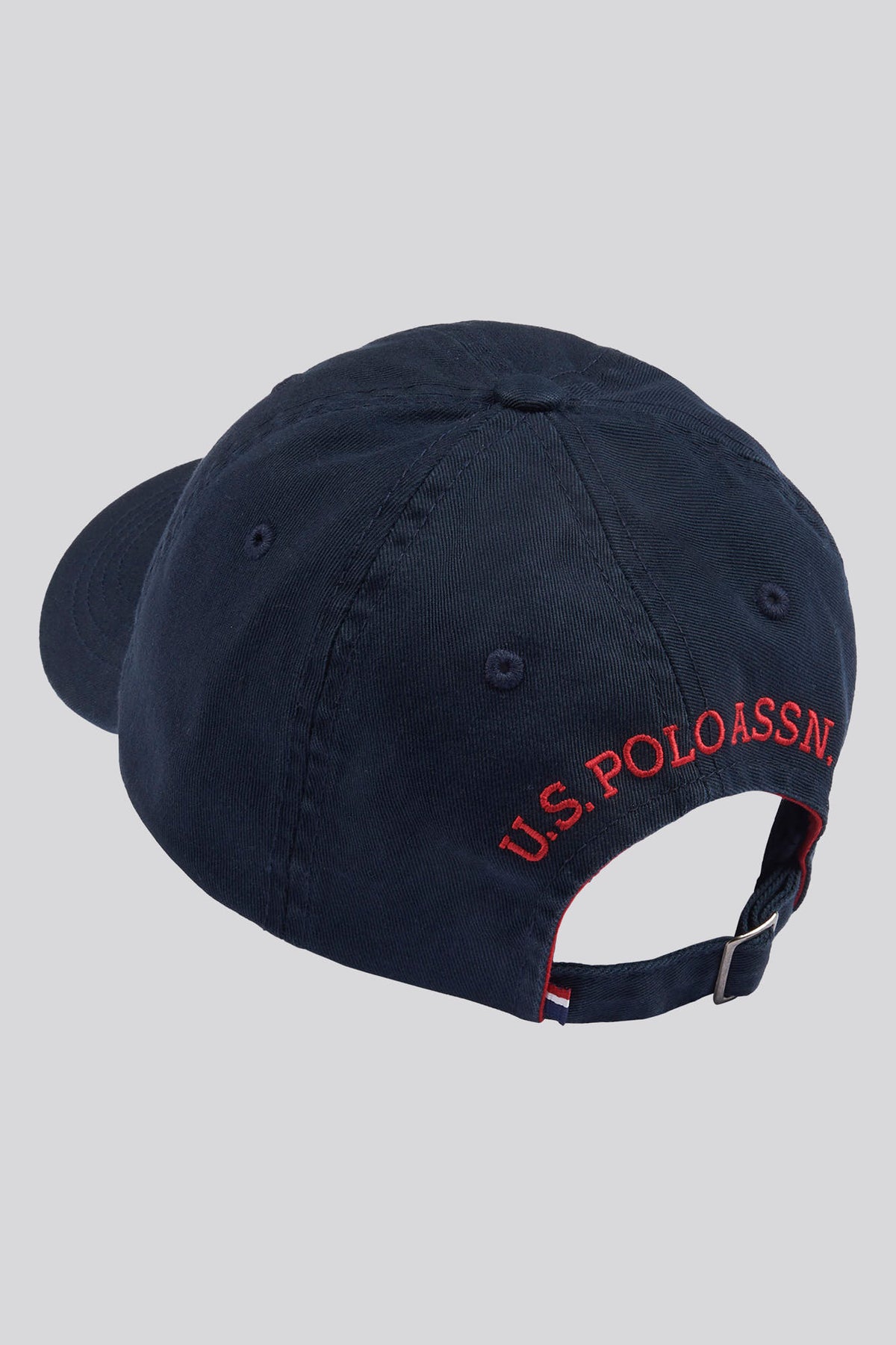 Boys Washed Canvas Cap in Dark Sapphire Navy / Haute Red DHM