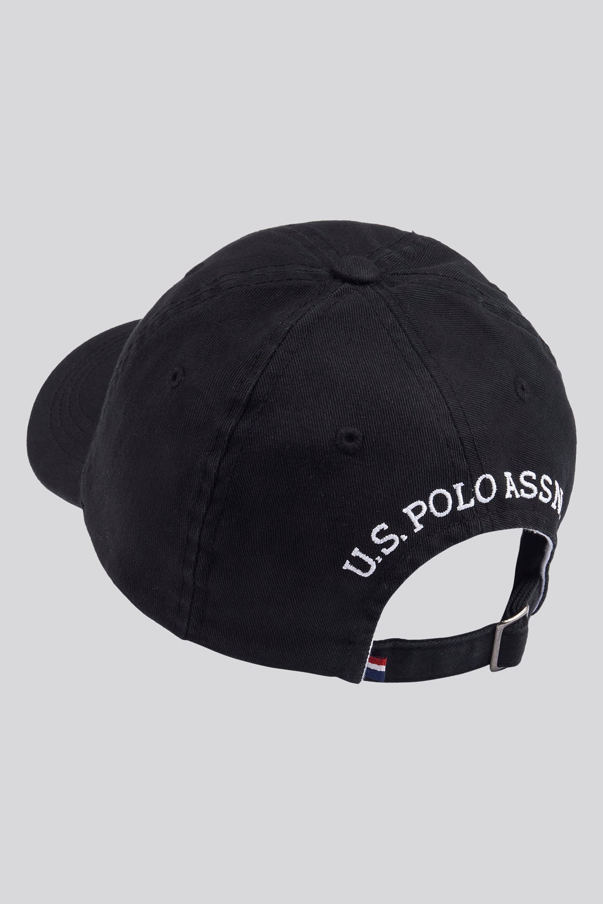 Boys Washed Canvas Cap in Black Bright White DHM