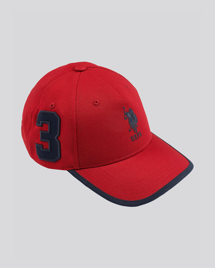 Boys Player 3 Baseball Cap in Haute Red