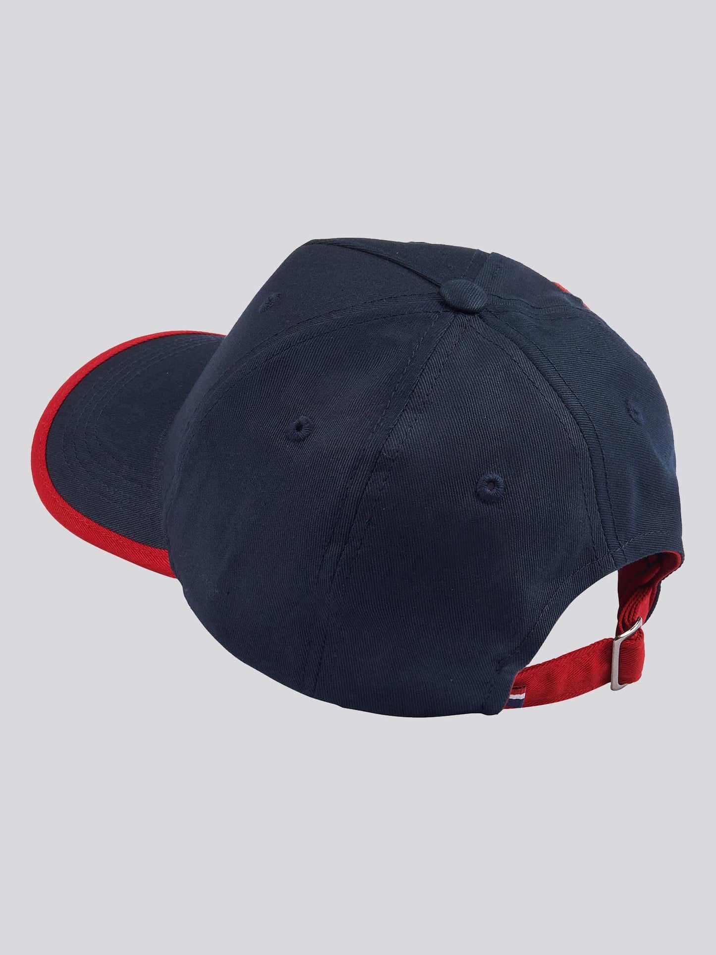Boys Player 3 Baseball Cap in Dark Sapphire Navy / Haute Red DHM
