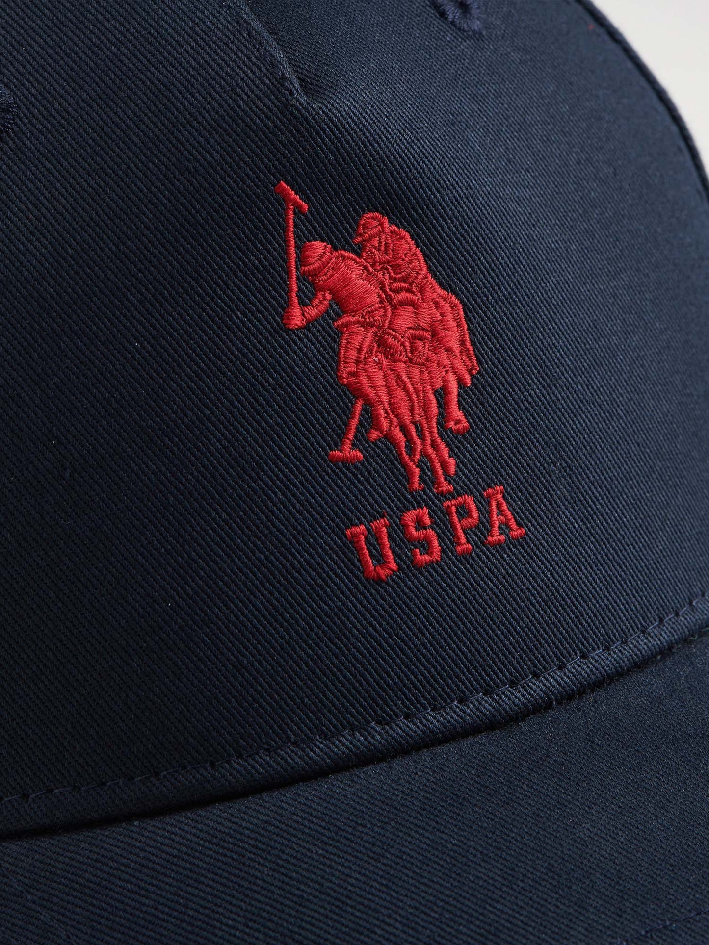 Boys Player 3 Baseball Cap in Dark Sapphire Navy / Haute Red DHM
