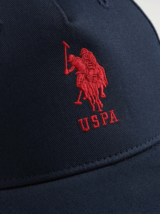 Boys Player 3 Baseball Cap in Dark Sapphire Navy / Haute Red DHM