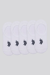 5 Pack Invisible Trainer Socks in Bright White