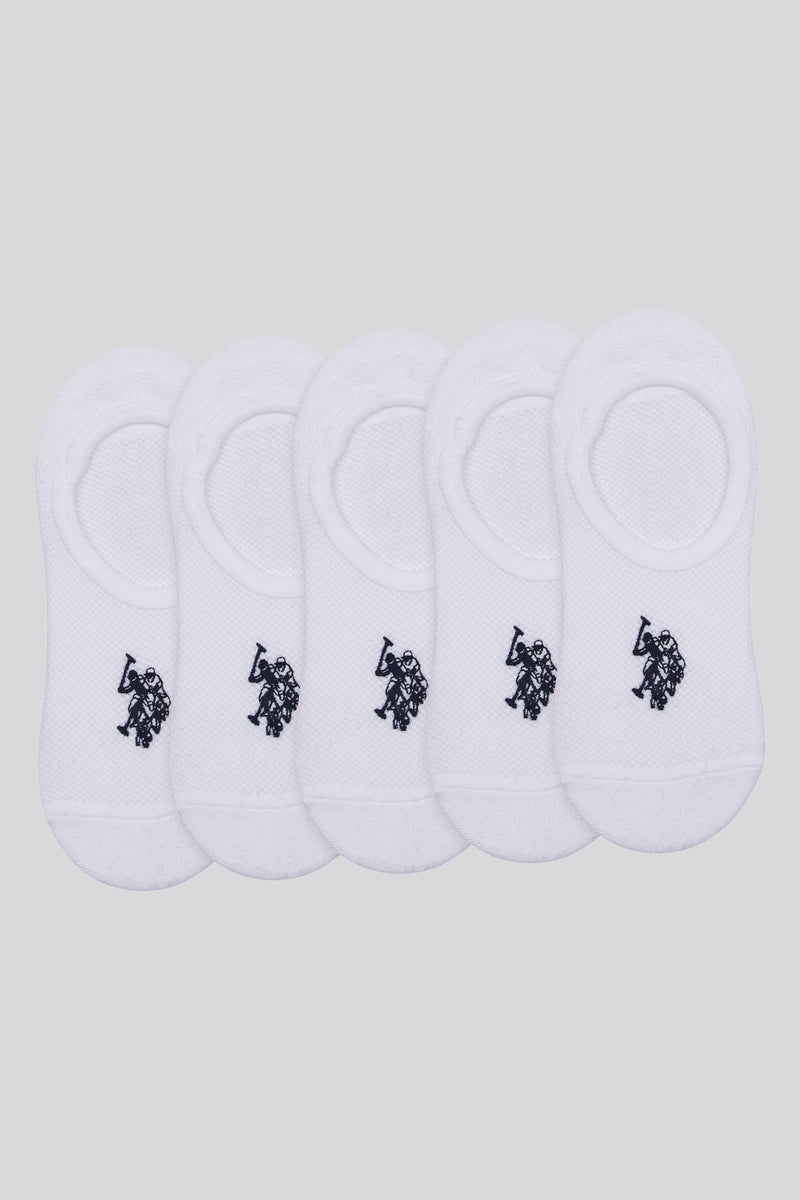 5 Pack Invisible Trainer Socks in Bright White