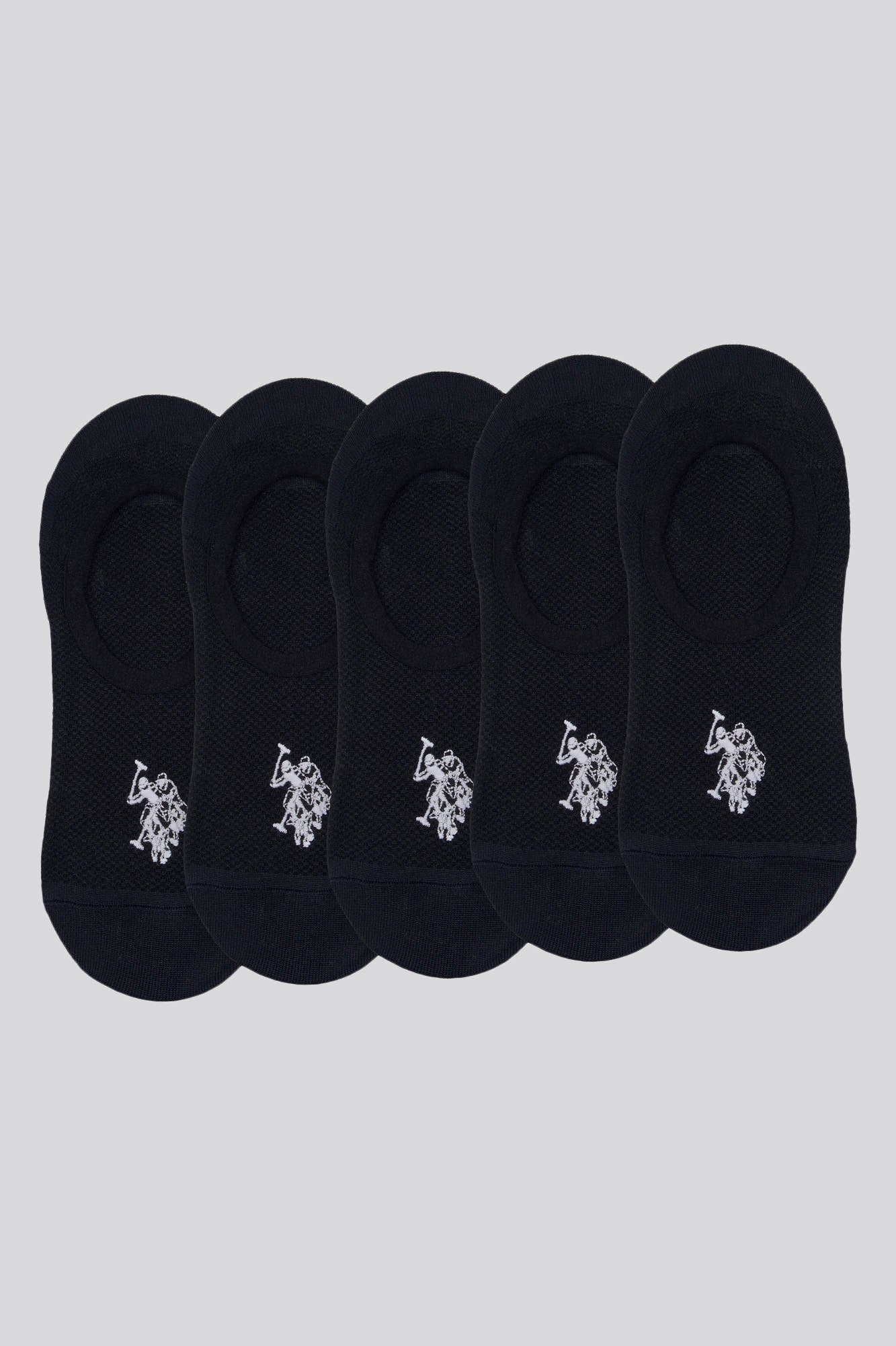 5 Pack Invisible Trainer Socks in Black
