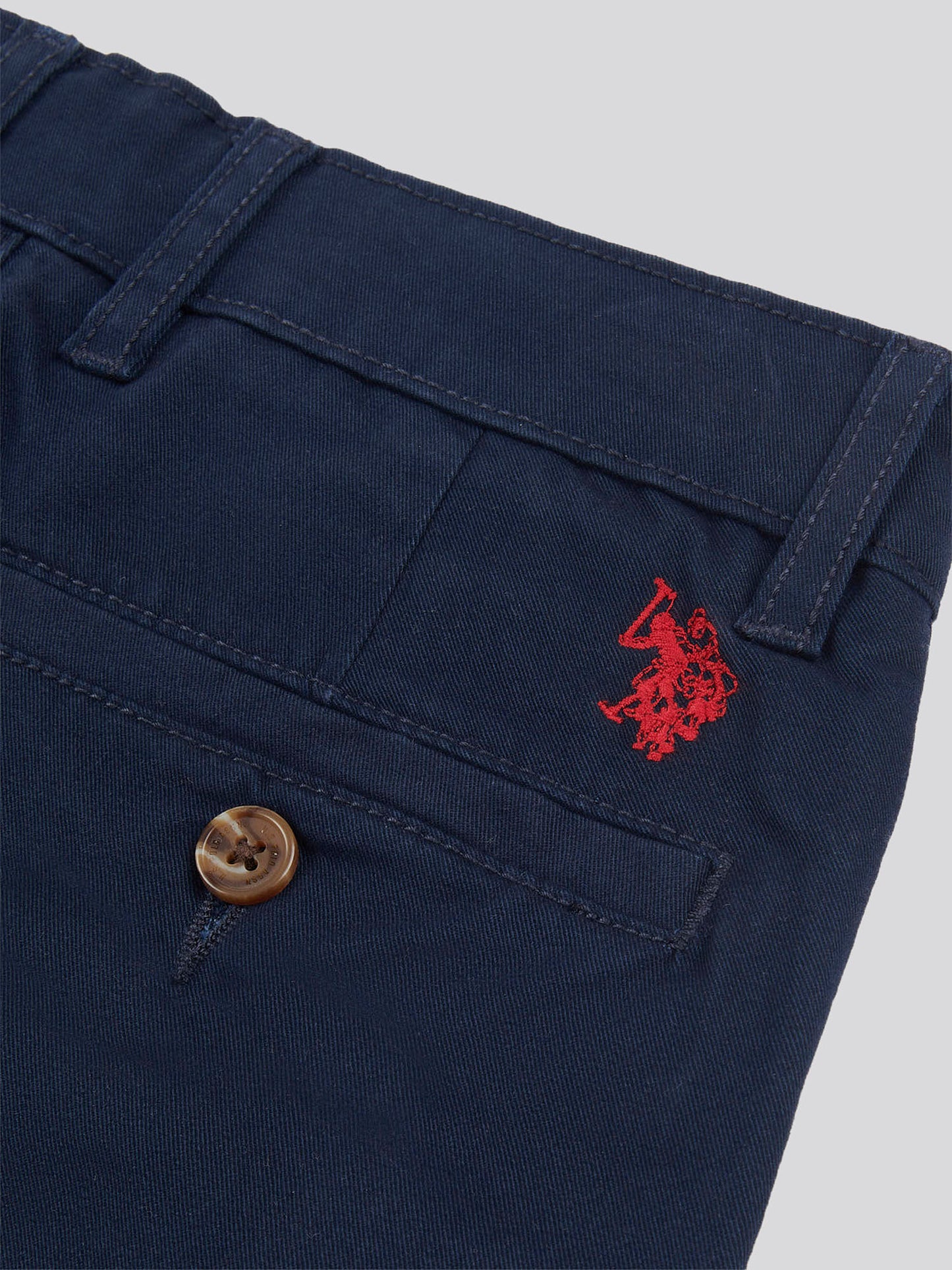 Boys Classic Chino in Dark Sapphire Navy / Haute Red DHM