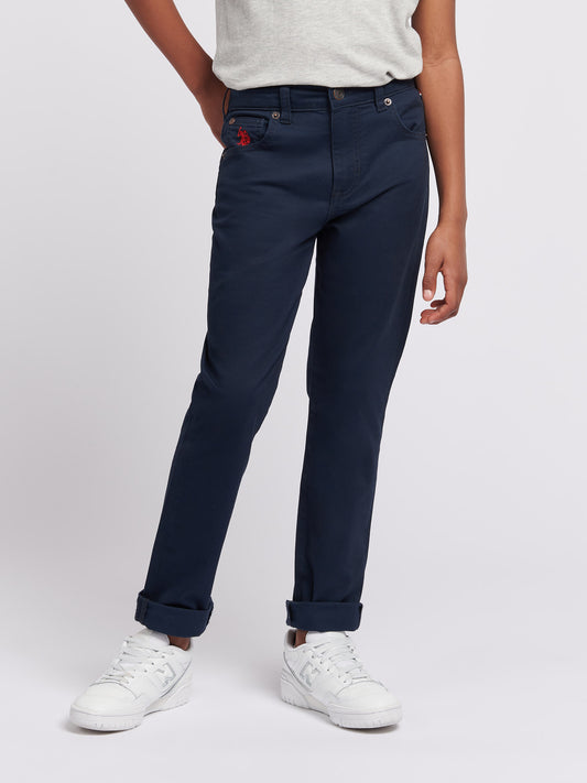 Boys Core 5 Pocket Trouser in Dark Sapphire Navy / Moonlight Blue DHM