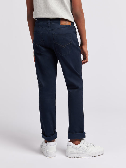 Boys Core 5 Pocket Trouser in Dark Sapphire Navy / Moonlight Blue DHM