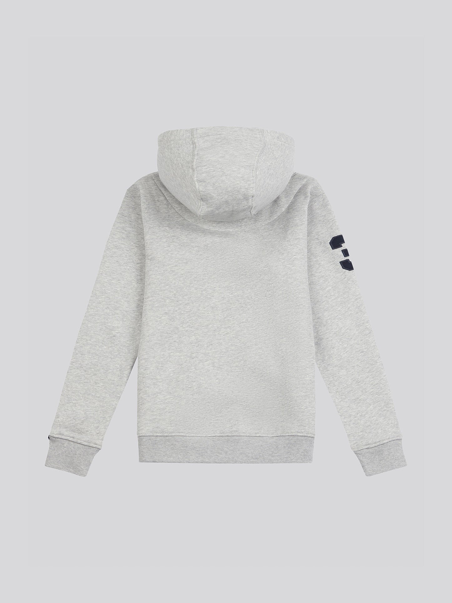 Boys Player 3 Brush Back Hoodie in Mid Grey Marl