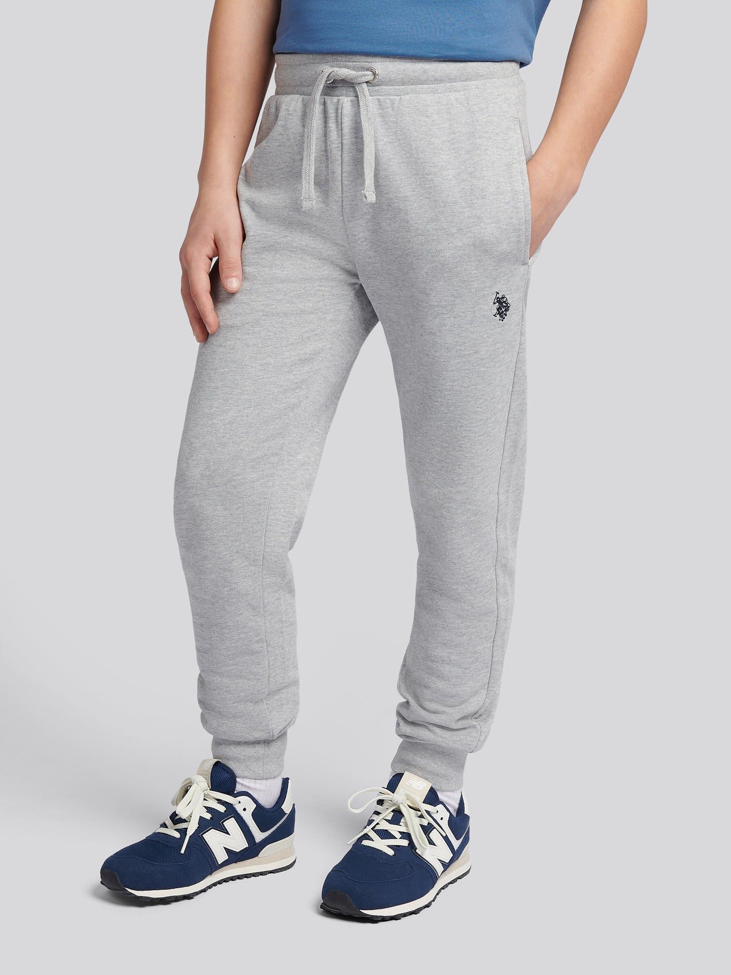 Boys Double Horsemen Jogger in Mid Grey Marl