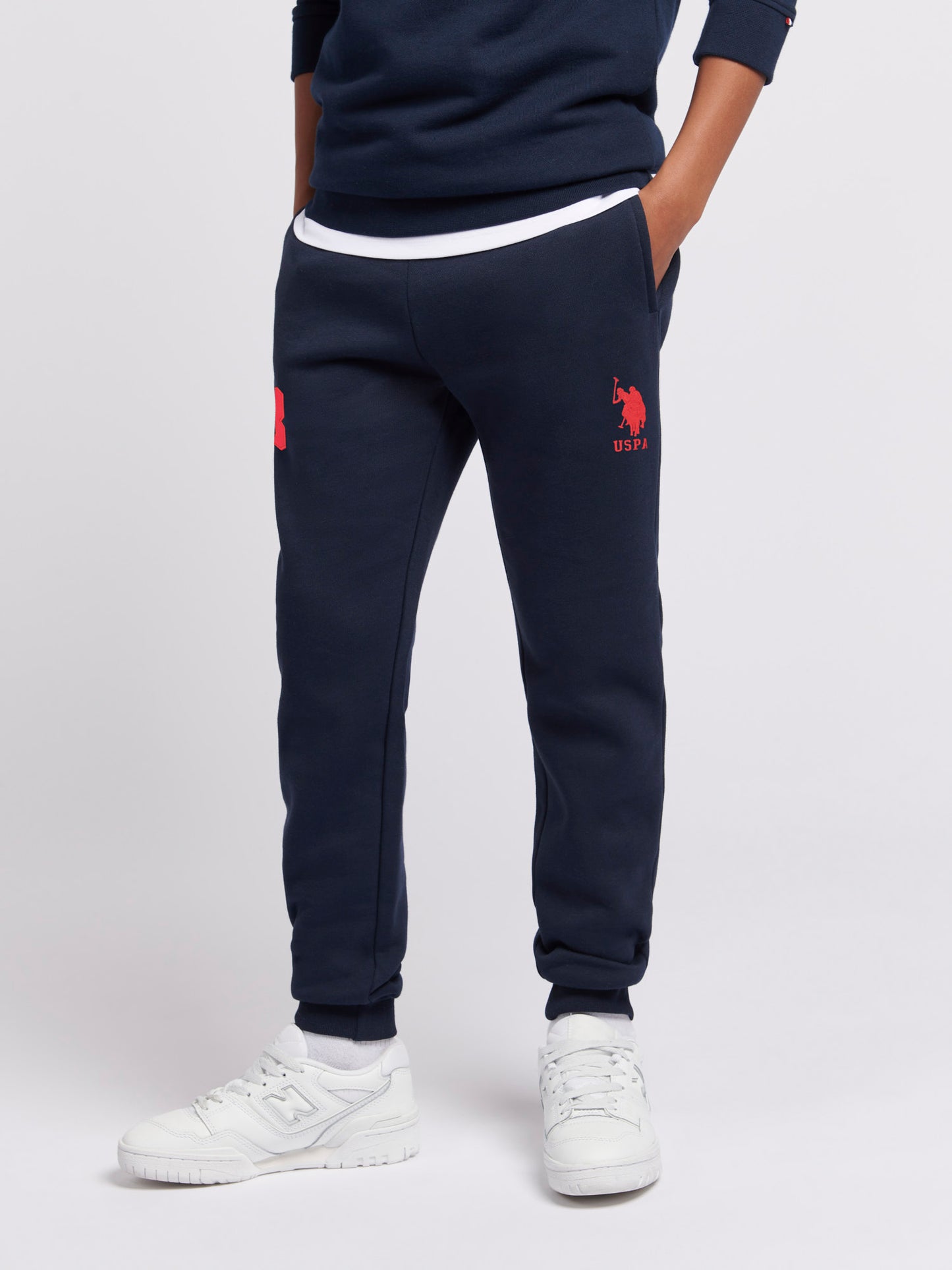Boys Player 3 Jogger in Dark Sapphire Navy / Haute Red DHM