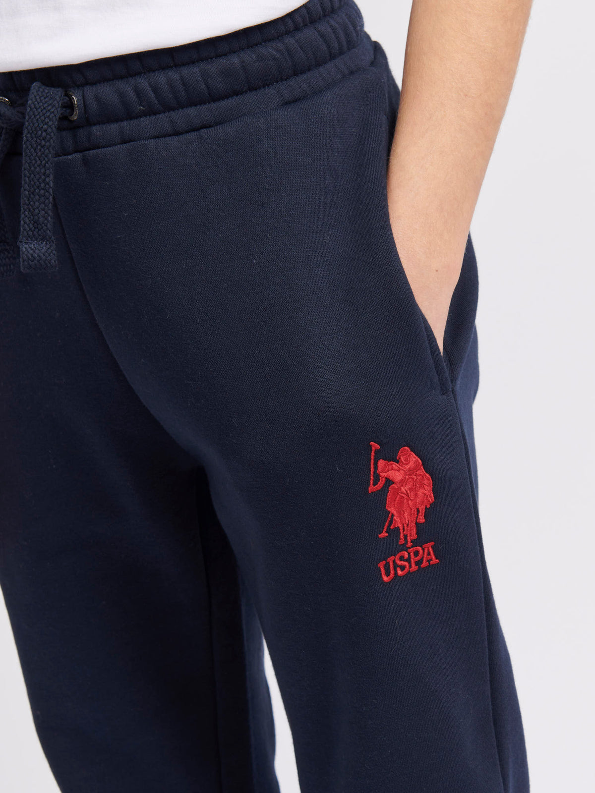 Boys Player 3 Joggers in Dark Sapphire Navy / Haute Red DHM
