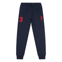 Boys Player 3 Joggers in Dark Sapphire Navy / Haute Red DHM