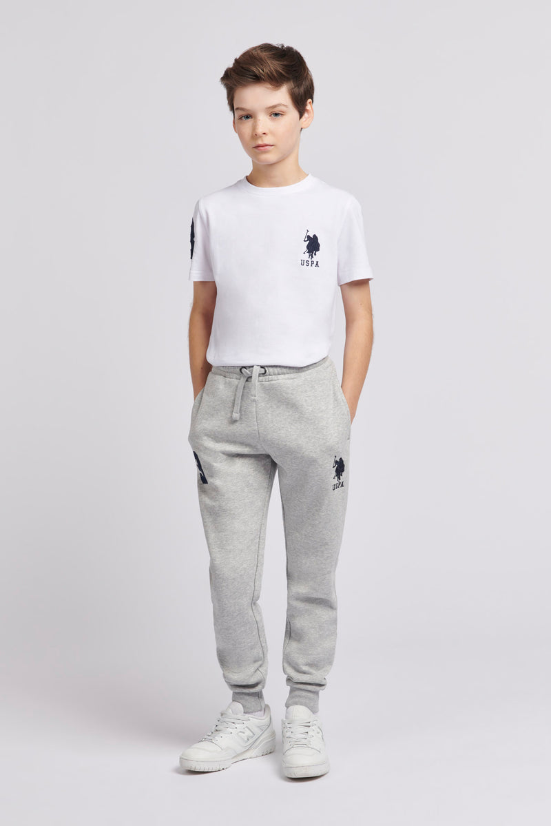 Boys Player 3 Joggers in Mid Grey Marl