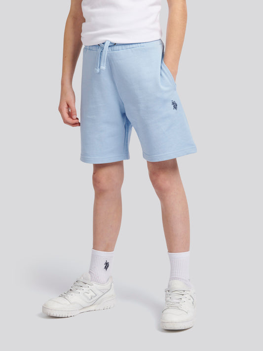 Boys Double Horsemen Sweat Short in Chambray Blue