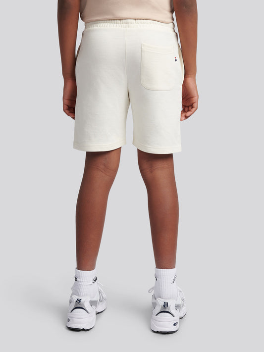 Boys Double Horsemen Sweat Short in Whisper White