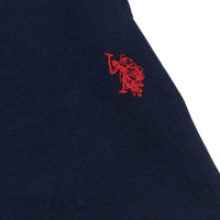 Boys Double Horsemen Sweat Shorts in Dark Sapphire Navy / Haute Red DHM