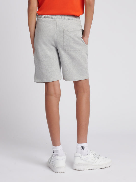 Boys Player 3 Sweat Short in Mid Grey Marl